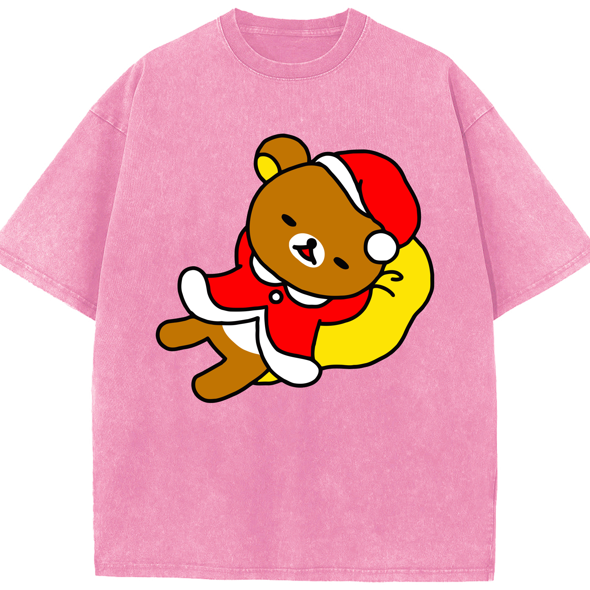 （画像用） リラックマ リラックマ キイロイトリ Rilakkuma Korilakkuma Kiiroitori 綿100% ヴィンテージ風 半袖Tシャツ（フロントプリント）